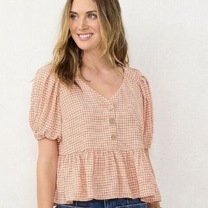 Lauren conrad flowy gingham top